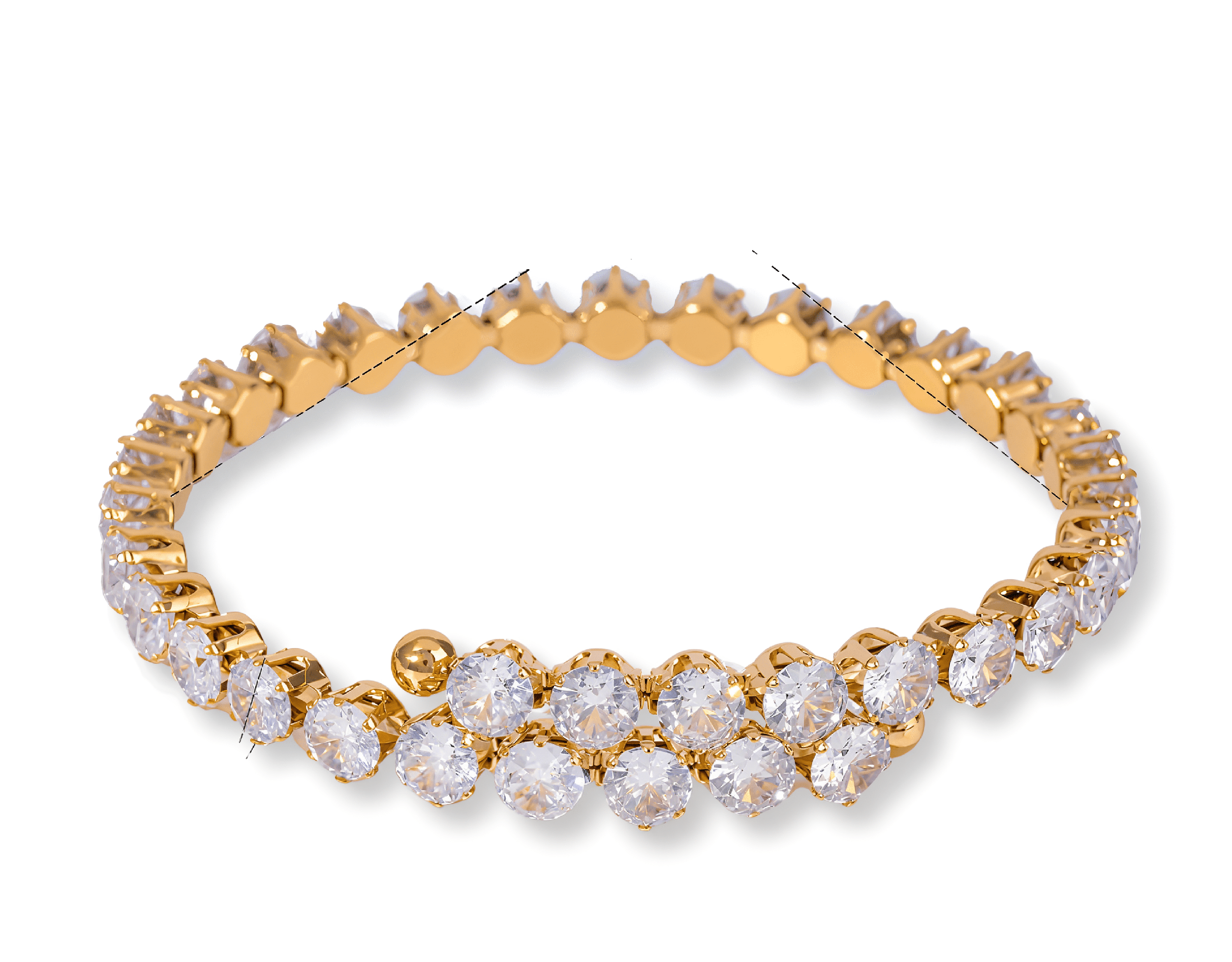 ELENYS Luminara – pozlacený náramek 18K žluté zlato Délka náramku: 16-18 cm