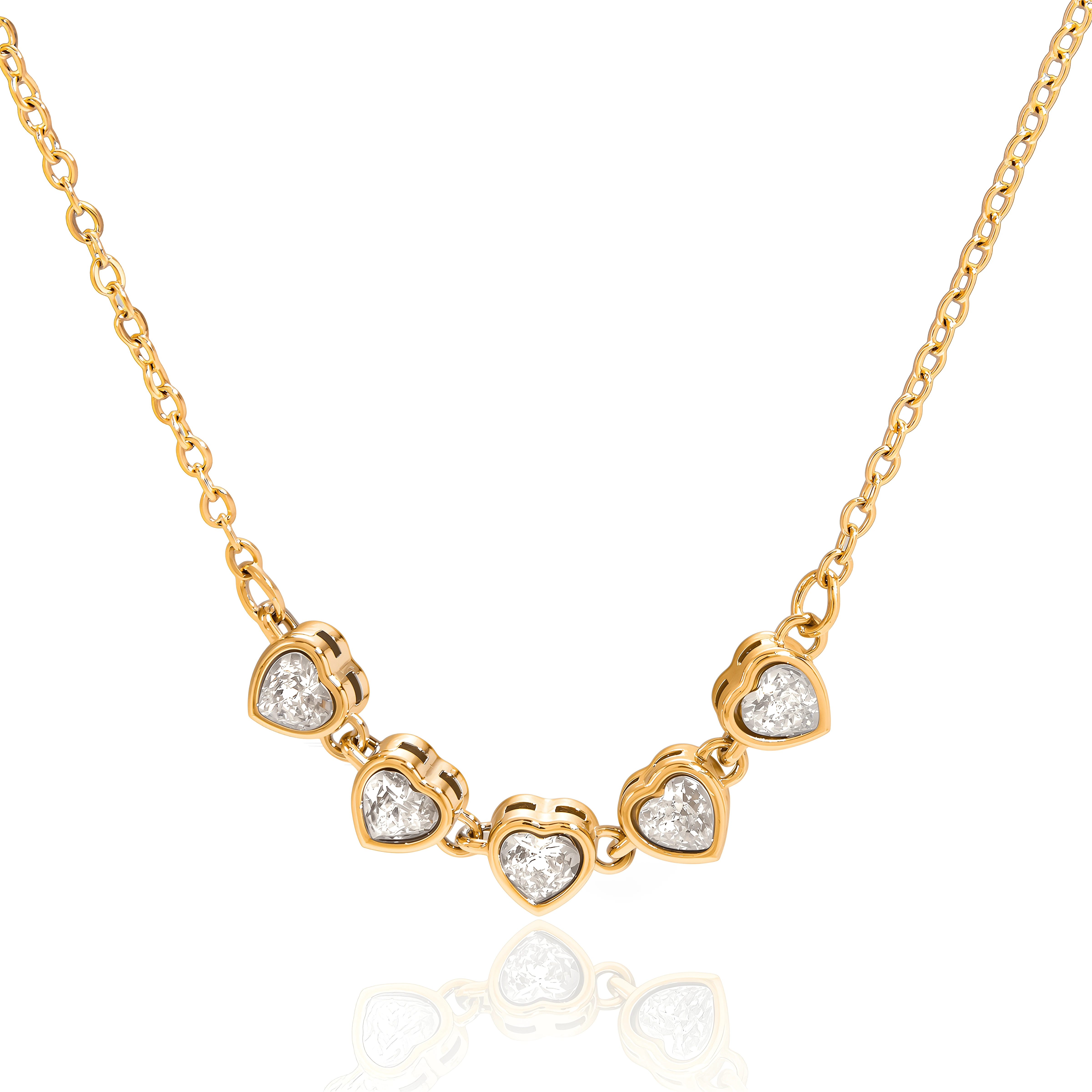 ELENYS Heartline Chain – pozlacený náhrdelník 18K žluté zlato Délka: 41+5 cm / max. 46 cm