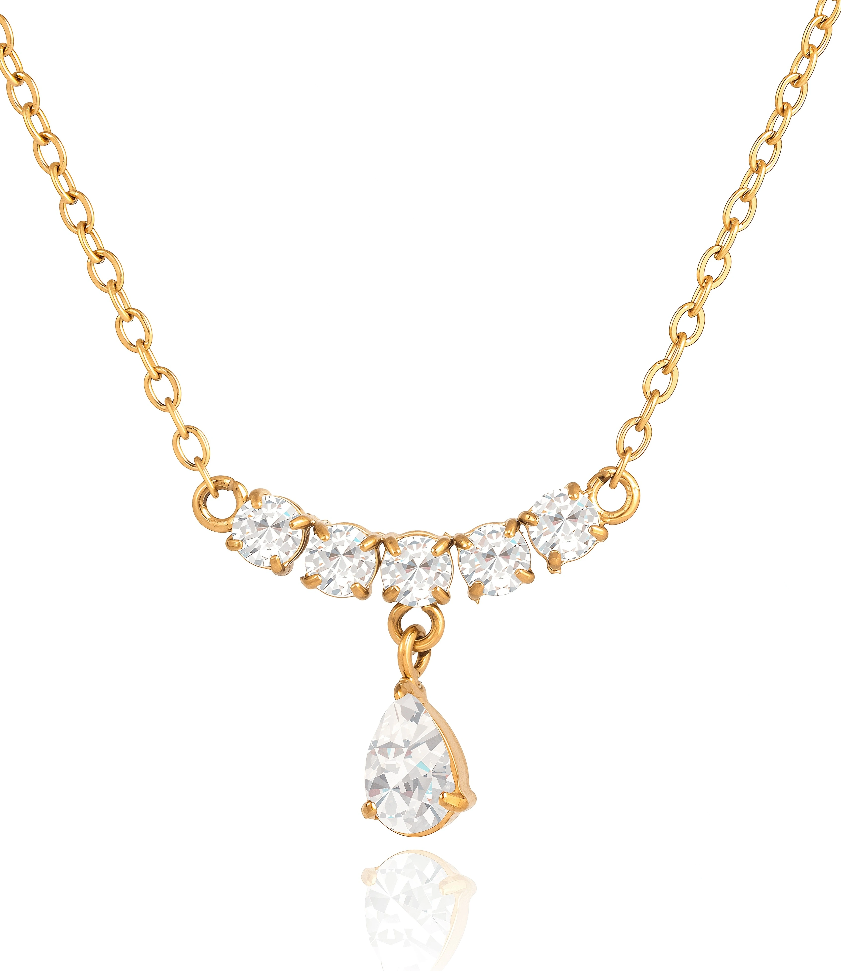 ELENYS Balance Drop – pozlacený náhrdelník 18K žluté zlato Délka: 40+5 cm / max. 45 cm