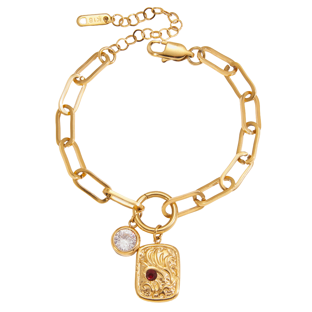 ELENYS Relic Chain – pozlacený náramek 18K žluté zlato Délka náramku: 18+5 cm / max. 23 cm