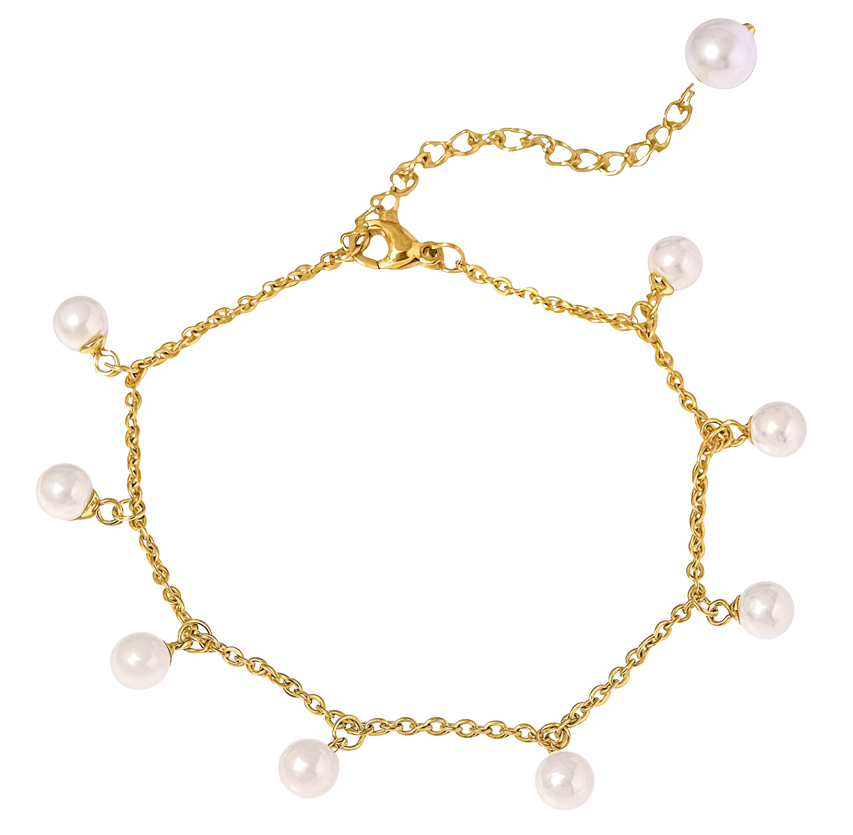 ELENYS Pearl Drop – pozlacený náramek 18K žluté zlato Délka náramku: 18,5+6 cm / max. 24,5 cm