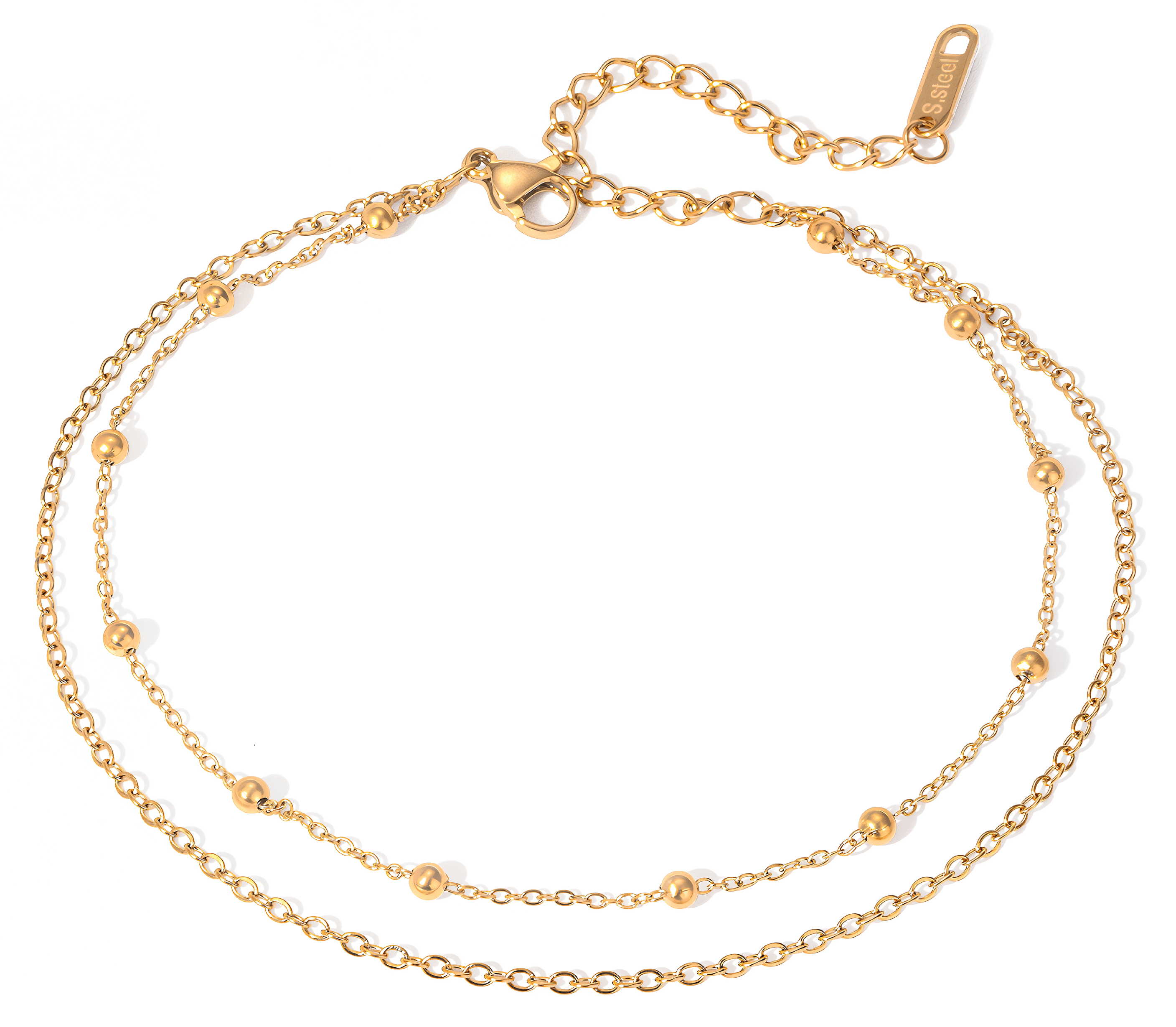 ELENYS Linea – pozlacený náramek 18K žluté zlato Délka náramku: 22+5 cm / max. 27 cm