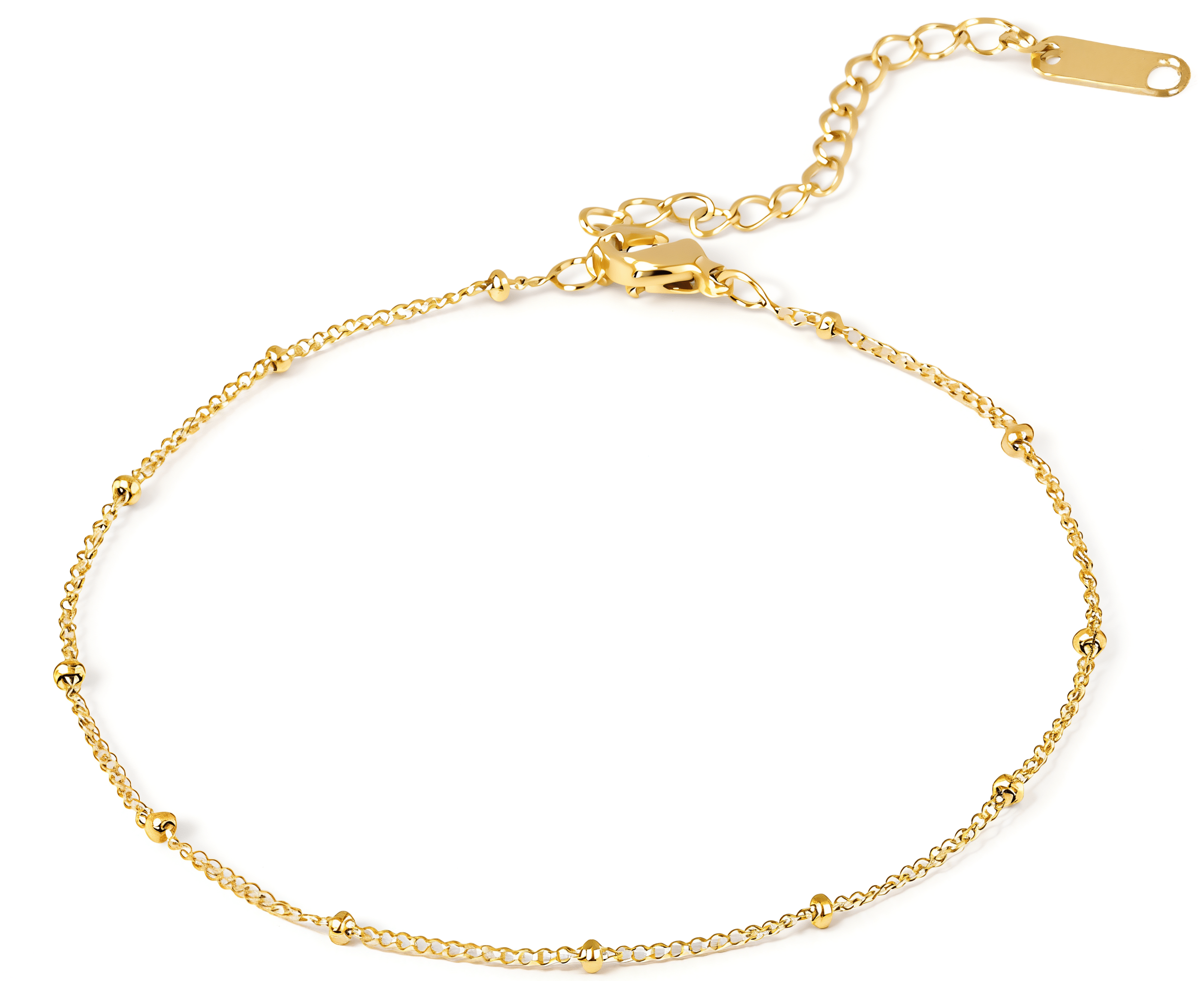 ELENYS Beads Chain – pozlacený náramek 18K žluté zlato Délka náramku: 19+6,5 / max. 25,5 cm