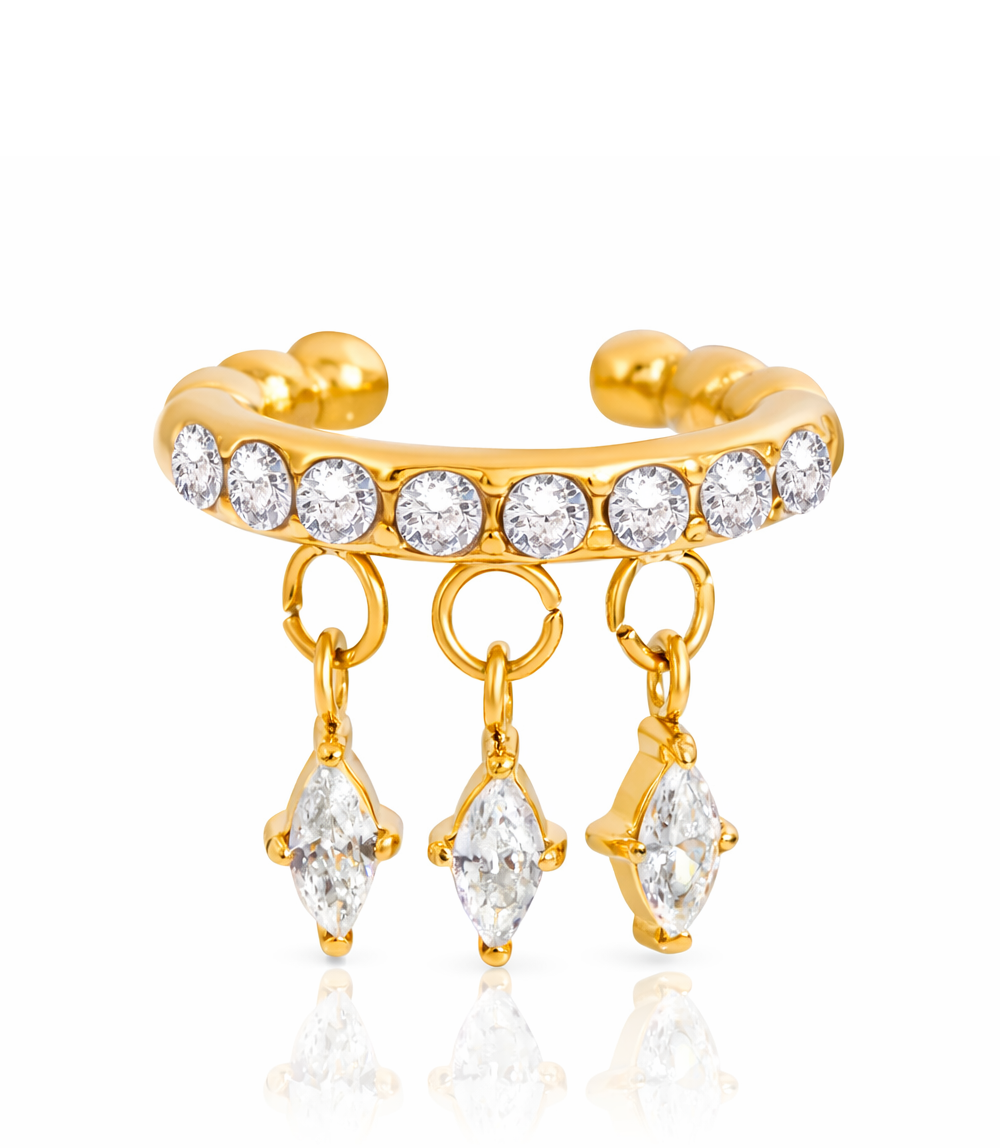 ELENYS Lumia – pozlacená ear cuff náušnice 18K žluté zlato