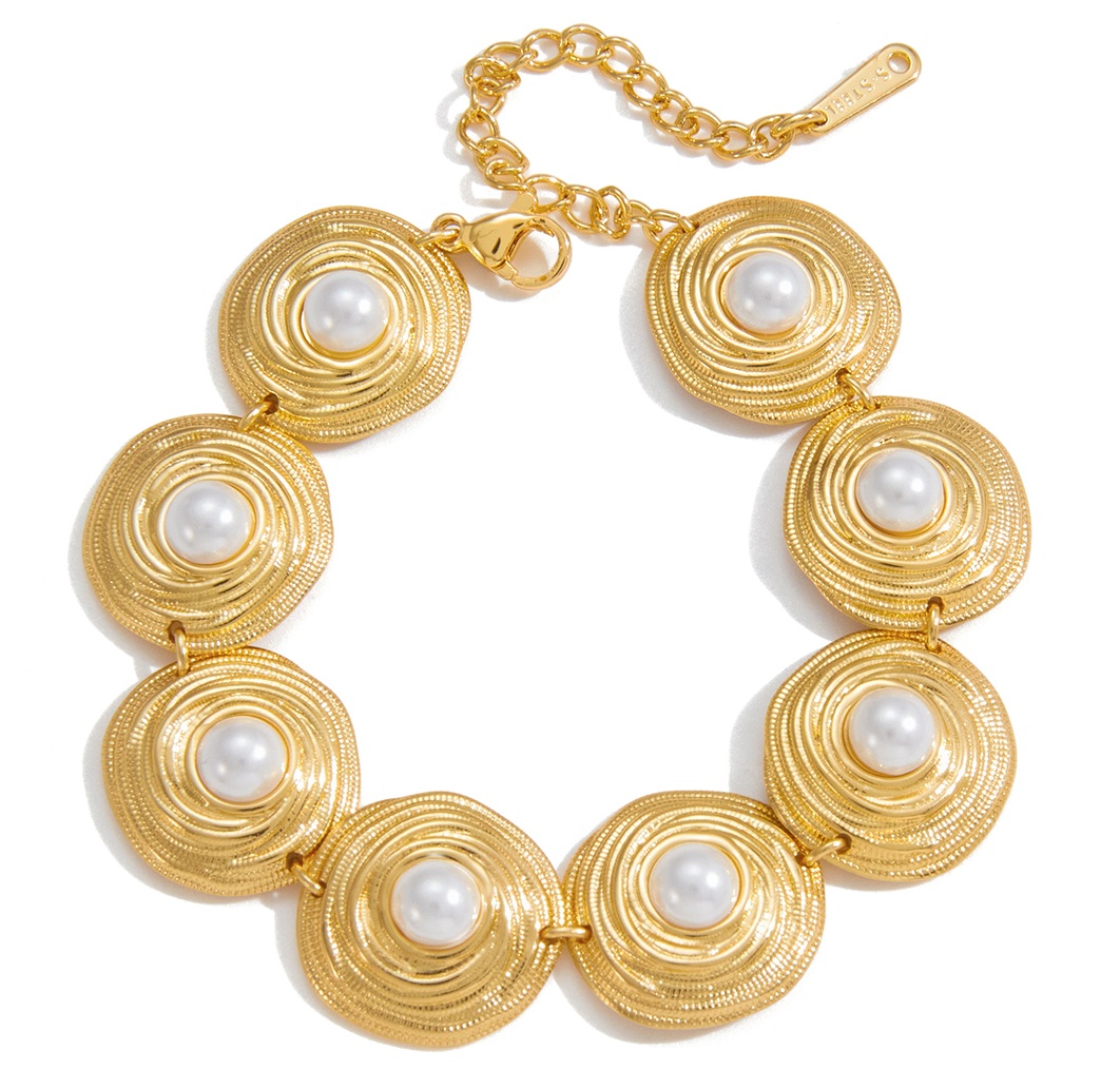 ELENYS Aurora Pearl – pozlacený náramek 18K žluté zlato Délka náramku: 16+5 cm / max. 21 cm