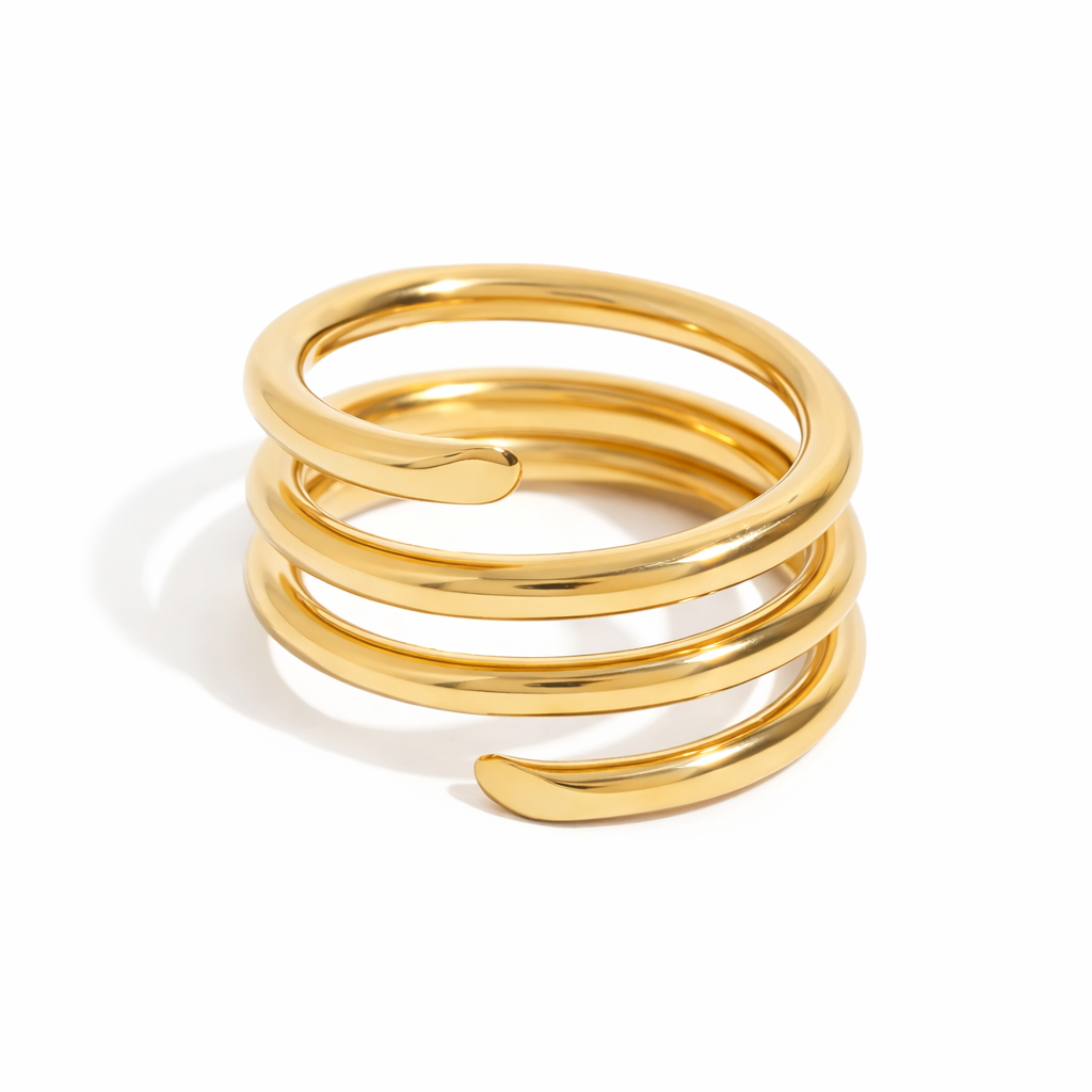 ELENYS Layers Max – pozlacený prsten 18K žluté zlato Velikost: 9 (EU: 59-60)