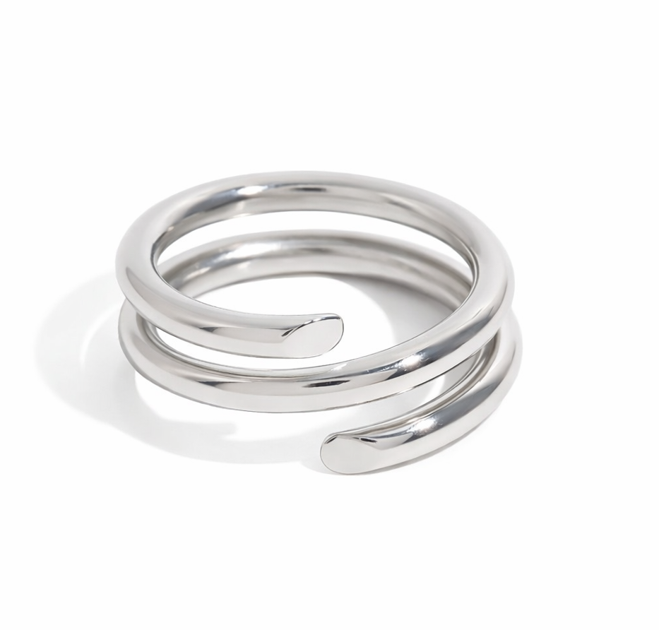 ELENYS Layers Flow – prsten z prémiové oceli Velikost: 9 (EU: 59-60)