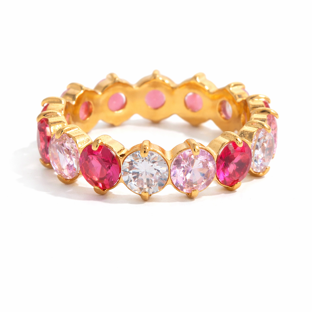 ELENYS Radiant Candy – pozlacený prsten 18K žluté zlato Velikost: 8 (EU: 57-58)
