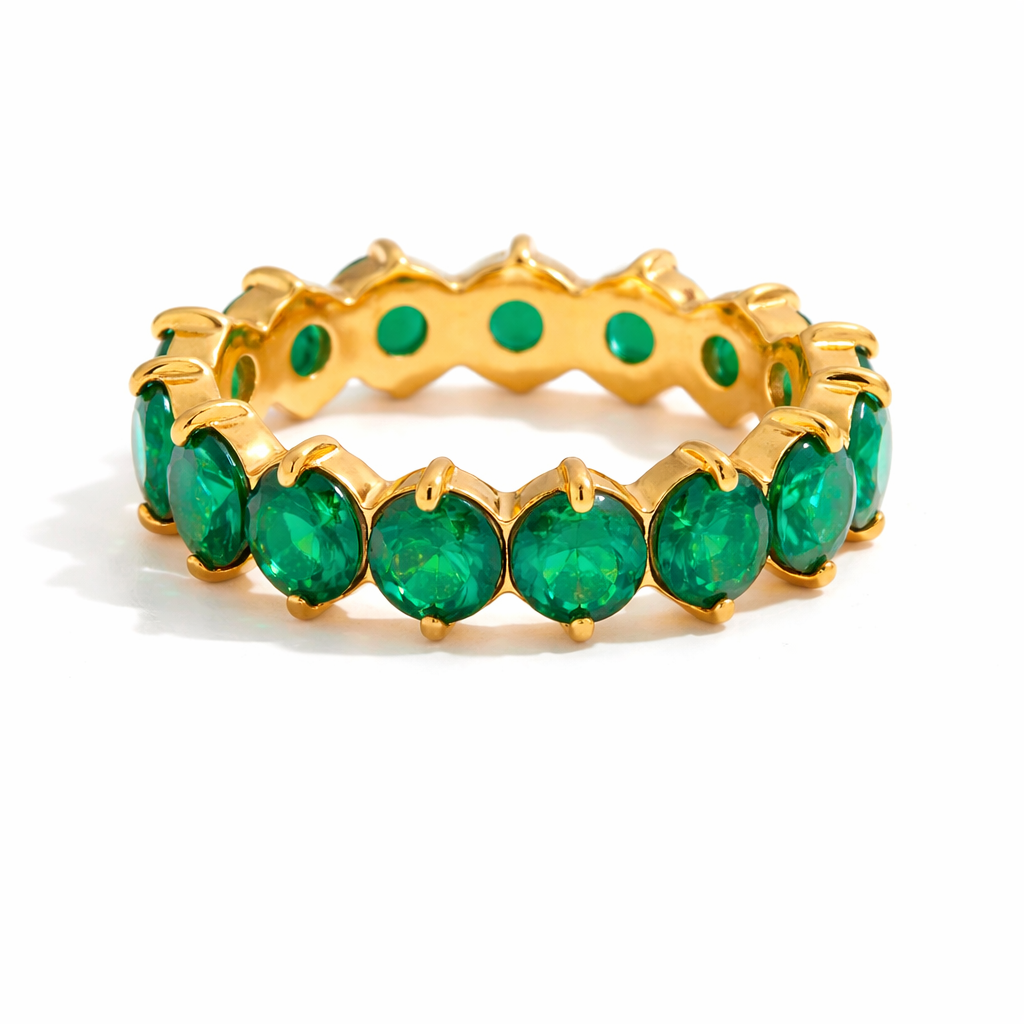 ELENYS Radiant Emerald – pozlacený prsten 18K žluté zlato Velikost: 9 (EU: 59-60)