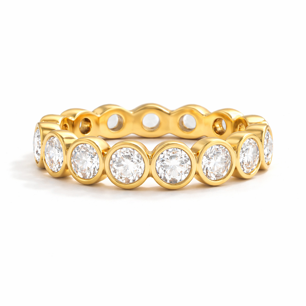 ELENYS Crystal Pure – pozlacený prsten 18K žluté zlato Velikost: 7 (EU: 54-56)
