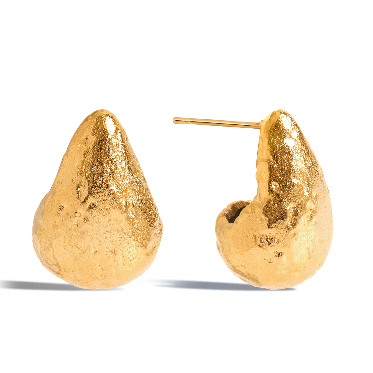 ELENYS Golden Drop – pozlacené náušnice 18K žluté zlato