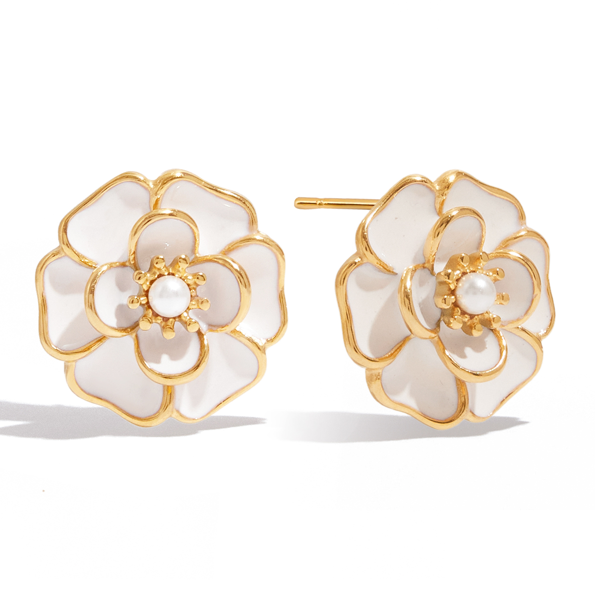 ELENYS Soft Bloom – pozlacené náušnice 18K žluté zlato