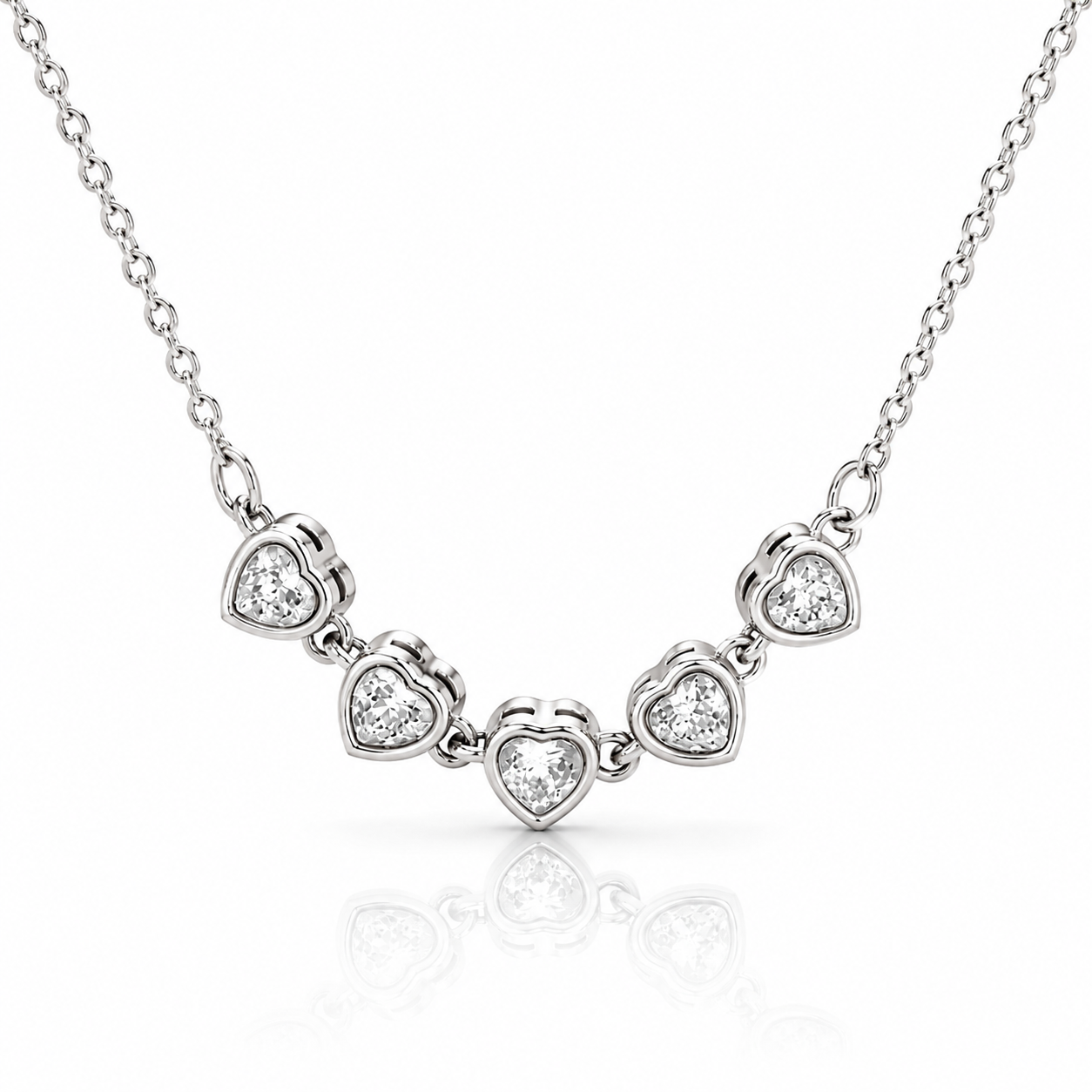 ELENYS Heartline Chain – náhrdelník z prémiové oceli Délka: 41+5 cm / max. 46 cm