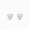 Elenys stříbrné rhodiované náušnice s drahokamy Srdce