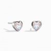 Elenys stříbrné rhodiované náušnice s drahokamy Srdce