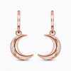 Elenys náušnice s drahokamy Měsíc 14K růžové zlato Vermeil