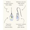 Elenys stříbrné náušnice pozlacené 18k bílým zlatem Swarovski®