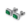 stříbrné náušnice se zeleným safírem EE012 WG 3