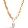 ELENYS Pearl Drop Chain  pozlacený náhrdelník 18K žluté zlato