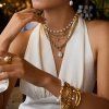ELENYS Pearl Drop Chain  pozlacený náhrdelník 18K žluté zlato