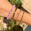 ELENYS Amethyst Aura  pozlacený náramek 18K žluté zlato