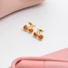 ELENYS Cherry – pozlacené náušnice 18K žluté zlato