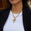 ELENYS Cross Charms  pozlacený náhrdelník 18K žluté zlato