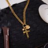 ELENYS Cross Charms  pozlacený náhrdelník 18K žluté zlato