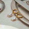 ELENYS Pearl Drop  pozlacené náušnice 18K žluté zlato