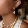 ELENYS Pearl Drop  pozlacené náušnice 18K žluté zlato