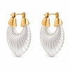 ELENYS Glossy Shell  pozlacené náušnice 18K žluté zlato