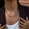 ELENYS Pearl Link  pozlacený náhrdelník 18K žluté zlato