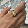ELENYS Ocean Crab  pozlacený prsten 18K žluté zlato