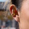 ELENYS Velvet Heart  pozlacené náušnice 18K žluté zlato