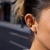 ELENYS Velvet Heart  pozlacené náušnice 18K žluté zlato