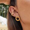 ELENYS Crystal Glow  pozlacené náušnice 18K žluté zlato
