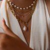 ELENYS Pearl Drop set  pozlacený set 18K žluté zlato