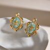 ELENYS Ocean Turtle  pozlacené náušnice 18K žluté zlato