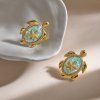 ELENYS Ocean Turtle  pozlacené náušnice 18K žluté zlato