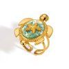 ELENYS Ocean Turtle  pozlacené náušnice 18K žluté zlato