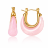 ELENYS Opaline Rose  pozlacené náušnice 18K žluté zlato