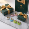 ELENYS Opaline Jade  pozlacené náušnice 18K žluté zlato
