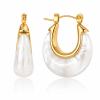 ELENYS Opaline Ivory  pozlacené náušnice 18K žluté zlato
