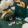 ELENYS Opaline Azure  pozlacené náušnice 18K žluté zlato