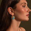 ELENYS Opaline Azure  pozlacené náušnice 18K žluté zlato