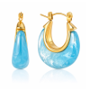 ELENYS Opaline Azure  pozlacené náušnice 18K žluté zlato