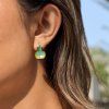 ELENYS Prism Lime  pozlacené náušnice 18K žluté zlato