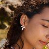 ELENYS Pearl Fleur  pozlacené náušnice 18K žluté zlato