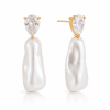 ELENYS Pearl Drop  pozlacené náušnice 18K žluté zlato