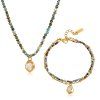 ELENYS African Turquoise set  pozlacený set 18K žluté zlato